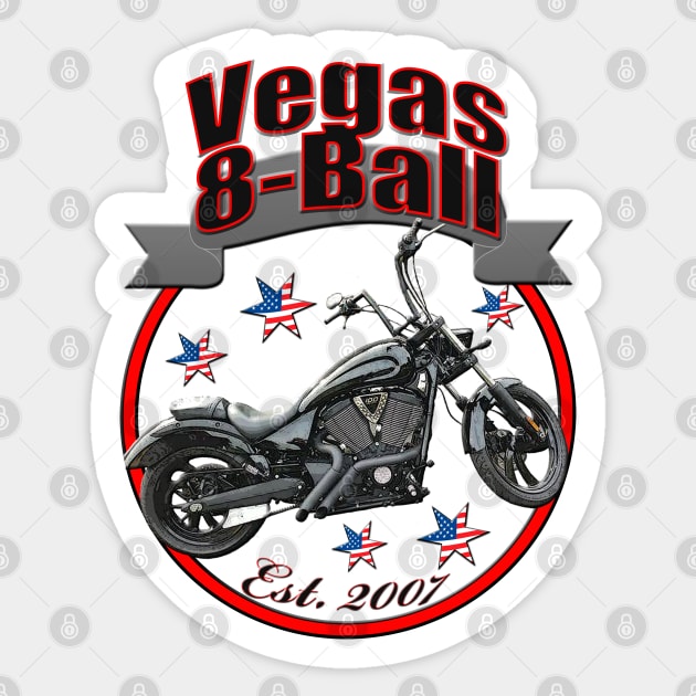 Vegas 8 Ball U.S.A. Star Motorcycle Vegas 8 Ball Sticker TeePublic